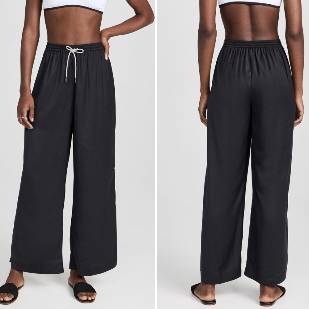 SOLID & STRIPED The Dani Pants Swim Coverup Wide Leg Black Sparkle Waist Medium